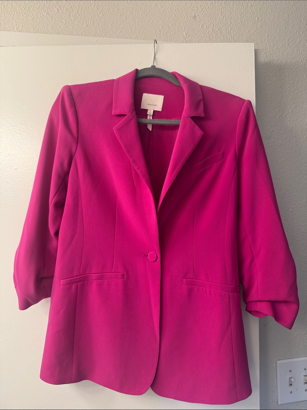cinq a sept Hot Pink Structured Blazer